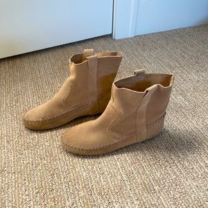Suede moccasin booties